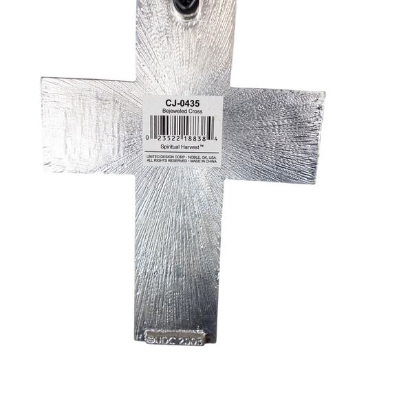 Vintage UDC 2003 Blue Silver Bejeweled Spiritual Harvest Cross - Picture 2 of 4